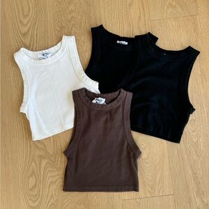 Set of 4 Princess Polly Cotton Crop Tanks